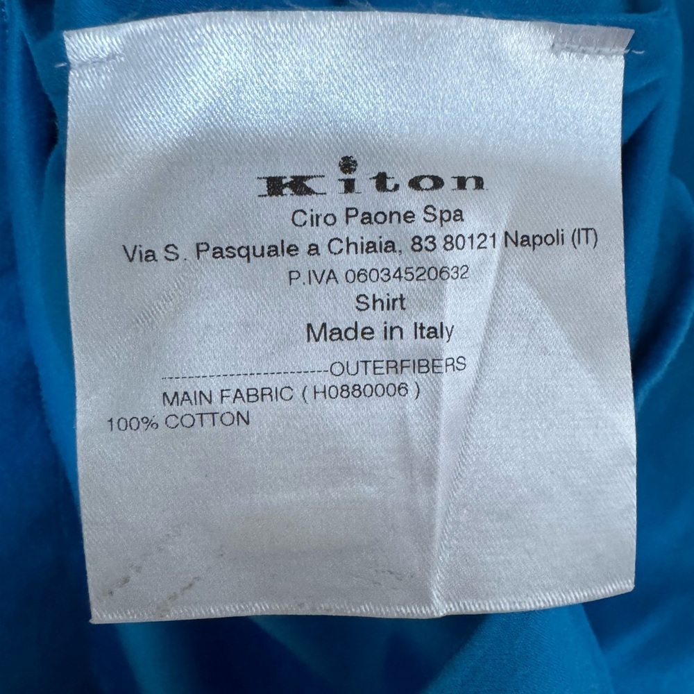 Kiton Positano Cotton Polo blue 17/39 - Picture 10 of 12